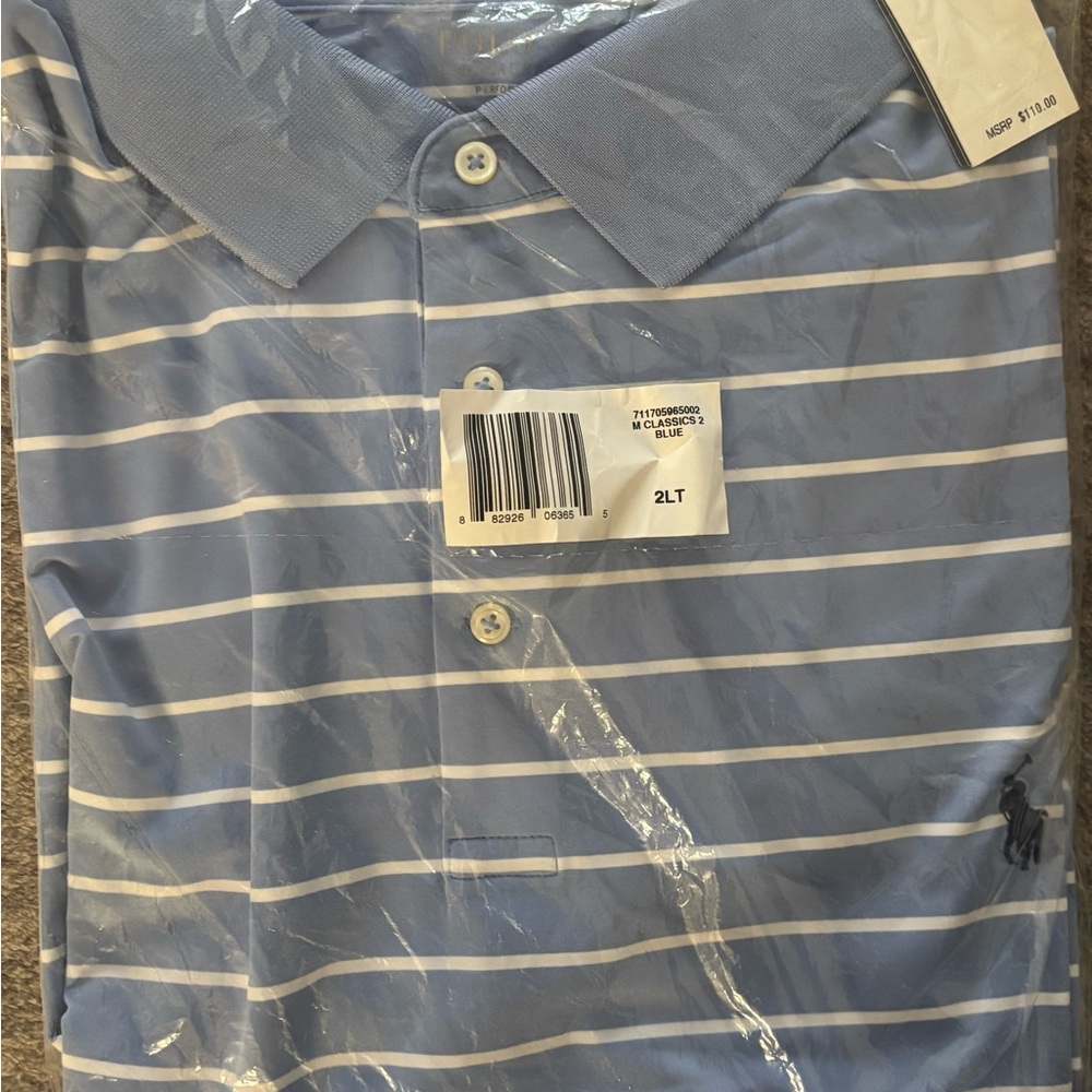 Polo by Ralph Lauren Sky Blue and White Striped Polo